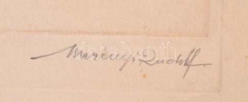 Merényi Rudolf (1893-1957): Ülő női akt. Színes rézkarc, karton, jelzett, szélein sérült, rézkarc ép...