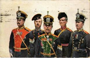 1916 Uniformes militaires russes / WWI Russian military uniforms. Edition Richard St. Petersbourg No. 1379. (EK)