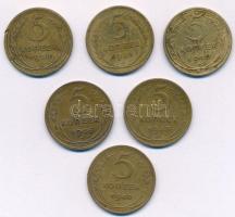 Szovjetunió 1928-1949. 5k Al-Br (6x) T.2-,3
Soviet Union 1928-1949. 5 Kopecks Al-Br (6x) C:VF,F
Kr...