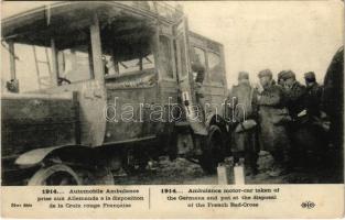 1915 Automobile Ambulance prise aux Allemands a la disposition de la Croix rouge Francaise / WWI Ambulance motor-car taken of the Germans and put at the disposal of the French Red Cross