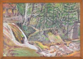 Nemes Béla (1912-1972): Rohanó patak. Olaj, karton, jelzett, datált (1961.3), hátoldalán a művész lá...