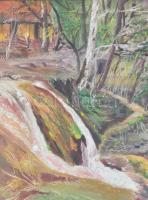 Nemes Béla (1912-1972): Rohanó patak. Olaj, karton, jelzett, datált (1961.3), hátoldalán a művész lá...