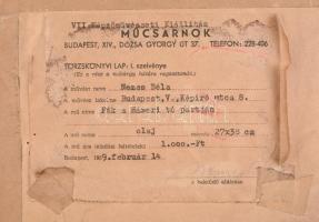 Nemes Béla (1912-1972): Fák a Hámori tó partján. Olaj, karton, jelzés nélkül, hátoldalán a Műcsarnok...