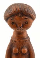 Kiss Roóz Ilona (1920-2010): Iparművészeti Vállalatos lány kerámia szobor, jelzett, hibátlan 25 cm