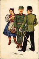 Vidéki rokon / WWII Hungarian military humour, artist signed (EK)