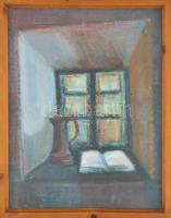 Hajtun Klára (1924-1997): Öreg kancsó. Olajpasztell, vászon, jelzett, hátoldalán feliratozott és dat...