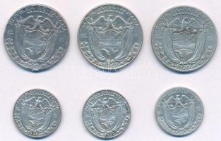 Panama 1930-1947. 1/4B Ag (3x, 2xklf) + 1932-1947. 1/10B Ag (3xklf) T:2-
Panama 1930-1947. 1/4 Balb...