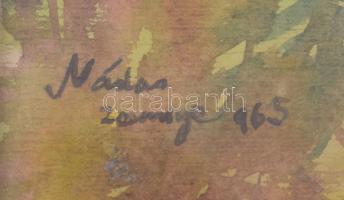 Nádas József (1903-1975): Horgász (Zsennyei ősparkban). Akvarell, karton, jelzett és datált (1965), ...