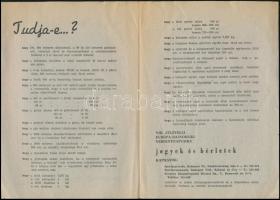 1966 A Népstadionban rendezett VIII. Atlétikai Európa-bajnokság szórólapja