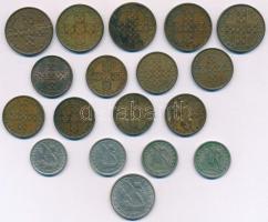Portugália 1970-1978. 50c Br (8xklf) + 1972-1979. 1E Br (5xklf) + 1974-1978. 2.50E Cu-Ni (4xklf) + 1...