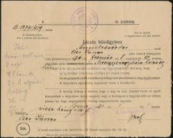 1929-1930 4 db idézés bűnügyben (testi sértés, rágalmazás)