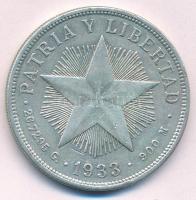 Kuba 1932. 1P Ag T:2 ph.
Cuba 1932. 1 Peso Ag C:XF edge error
Krause KM#15.2