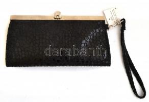 Bársony-fém színházi táska, kopásnyomokkal a fém részen, 11×20,5 cm