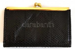 Kígyóbőr tárca, jó állapotban, kopásokkal 8,5x12,5 cm