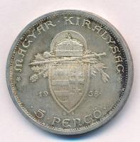 1938. 5P Ag "Szent István" T:1- patina
Adamo P8.1