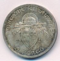 1938. 5P Ag "Szent István" T:1- patina
Adamo P8.1