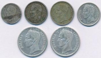Venezuela 1946. 1/4B Ag + 1945. 1/2B Ag + 1954. 50c Ag (2x) + 1954. 1B Ag (2x) T:2,2- patina
Venezu...