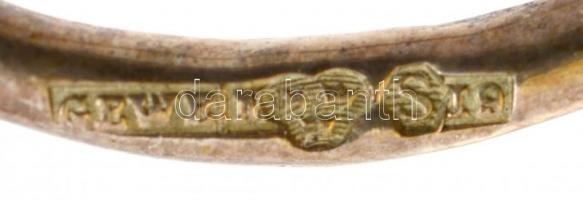 Ezüst(Ag) rózsás süteményes csipesz, jelzett, h: 13 cm, nettó: 28,1 g