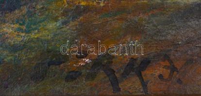 Pirk jelzéssel: Utca részlet. Olaj, vászon, kissé sérült keretben, 36×48 cm