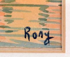 Rony jelzéssel: Velence. Akvarell, papír, üvegezett keretben, 9×17 cm