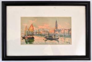 Rony jelzéssel: Velence. Akvarell, papír, üvegezett keretben, 9×17 cm