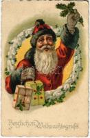 1929 Herzlichen Weihnachtsgruss / Christmas greeting card with Saint Nicholas, Santa Claus (EK)