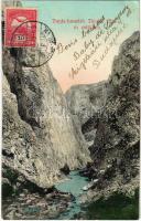 1908 Tordai-hasadék, Cheile Turzii, Torda, Turda; Tordai-hasadék, Tündér fürdő és óriásfala / Cheia Turzii / gorge. TCV card (EK)