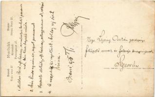 1915 Brassó, Kronstadt, Brasov; Vasútbiztosító Csoport Parancsnokság katonatisztjei kocsiban: Malche...