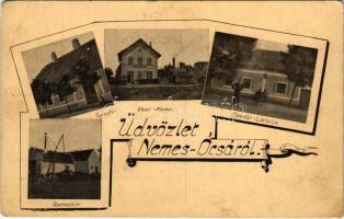 1915 Nemesócsa, Zemianska Olca; gőzmalom, gyógytár (gyógyszertár), vasútállomás, csendőrlaktanya / steam mill, pharmacy, railway station, gendarme barrack. Art Nouveau (EK)