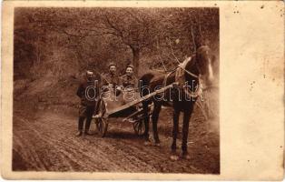 1917 Osztrák-magyar katona lovas fogat / K.u.K. (Austro-Hungarian) military horse carriage. photo (fl)