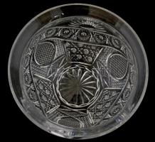 Nagy méretű kristály kínáló edény d:22 cm, m: 16 cm