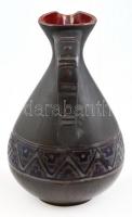 Jelzés nélkül: Iparművész kerámia csőrös váza. Kézzel festett, hibátlan. m: 28 cm