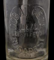 Fém fejű szódásüveg szikvízes üveg, "Dobai Géza Ideal szikvízgyár, Budapest" felirattal, j...