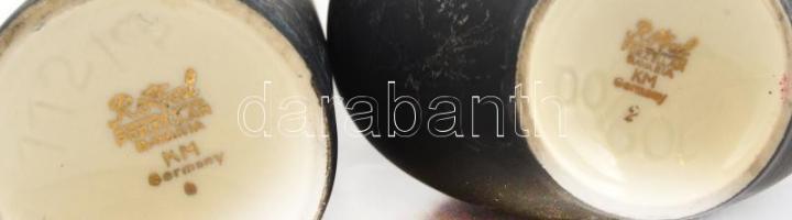 Bavaria porcelán váza 2 db. Több féle mázzal. Jelzett, karcolásokkal. 21 cm,  12 cm