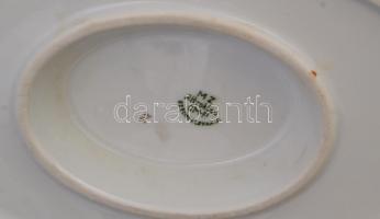 XX. sz. eleje: MZ csehszlovák porcelán  leveses és szószos tál. Matricás, jelzett, kopásokkal 23x7,5...