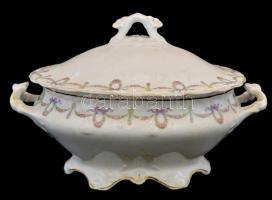 Baruch, Temesvár porcelán  leveses és szószos tál. Matricás, jelzett, kopásokkal 33x22, 17x12 cm