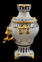 Orosz dísz szamovár. Kézzel festett, jelzett, kis kopásokkal. 23 cm