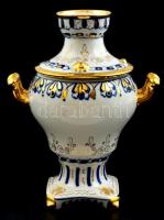 Orosz dísz szamovár. Kézzel festett, jelzett, kis kopásokkal. 23 cm