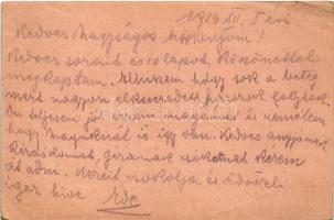 1914 Tábori Postai Levelezőlap / WWI Austro-Hungarian K.u.K. military field postcard / Feldpostkarte...