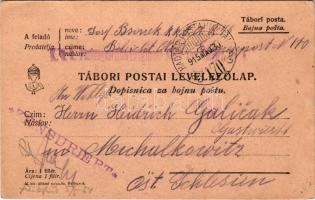 1915 Tábori Postai Levelezőlap / WWI Austro-Hungarian K.u.K. military field postcard / Feldpostkarte + K.u.K. Festungsartillerieregiment Tábori Postahivatal 170