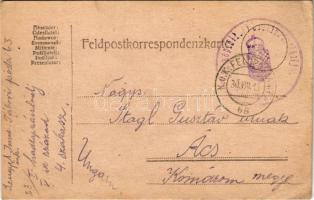 1915 Tábori Postai Levelezőlap / WWI Austro-Hungarian K.u.K. military field postcard / Feldpostkarte + M. kir. I/23. népfölkelő hadtápzászlóalj K.u.K. FELDPOSTAMT 68 (EK)