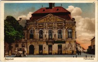 1930 Szigetvár, városháza, automobil, Szalay és Vörös üzlete