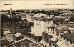 Veszprém, Püspöki kert, Korona szálló. Fodor Ferenc kiadása