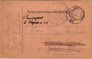 1916 Tábori Postai Levelezőlap / WWI Austro-Hungarian K.u.K. military field postcard / Feldpostkarte + M. k. gyulai 2/I. népfölkelő gyalogezred zászlóalj parancsnokság K.u.K. FELDPOSTAMT 320 (EK)