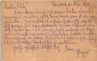 1916 Tábori Postai Levelezőlap / WWI Austro-Hungarian K.u.K. military field postcard / Feldpostkarte...