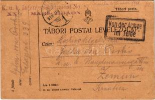 1918 Tábori Postai Levelezőlap / WWI Austro-Hungarian K.u.K. military field postcard / Feldpostkarte + K.u.K. Infanterieregiment No. 83. XX Marschbaon (EK)
