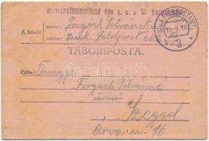 1918 Tábori Postai Levelezőlap (boríték levéllel) / WWI Austro-Hungarian K.u.K. military field postcard (envelope with letter) / Feldpostkarte + K.u.K. FELDPOSTAMT 3 (fl)