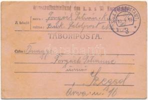 1918 Tábori Postai Levelezőlap (boríték levéllel) / WWI Austro-Hungarian K.u.K. military field postcard (envelope with letter) / Feldpostkarte + &quot;K.u.K. FELDPOSTAMT 3&quot; (fl)