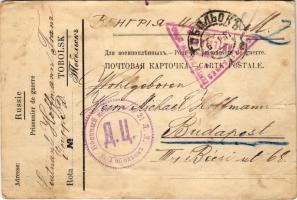 1917 Orosz hadifogoly postai levelezőlap Tobolszkból (Szibéria) / Carte Postale Pour les prisonniers de guerre / WWI Austro-Hungarian K.u.K. military, POW (prisoner of war) letter from Tobolsk (Siberia) (fl)
