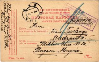 1917 Orosz hadifogoly postai levelezőlap / Carte Postale Pour les prisonniers de guerre / WWI Austro-Hungarian K.u.K. military, POW (prisoner of war) letter from Russia (EK)
